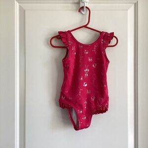 Joe Fresh ruffle graphic swimsuit size 3 years